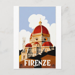 Cartão Postal poster de viagens Florence Itália Duomo 1930