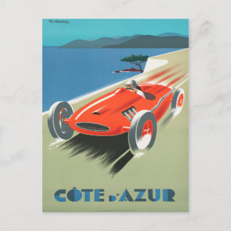 Cartão Postal Poster de viagens francês Cote d'Azur Vintage