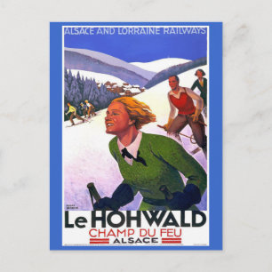 Cartão Postal Poster de viagens francês de Hohwald Vintage