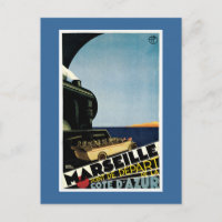 Poster de viagens francês Marselha Vintage