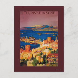 Cartão Postal Poster de viagens francês, passeando na Síria