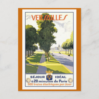 Cartão Postal Poster de viagens francês Versailles Vintage