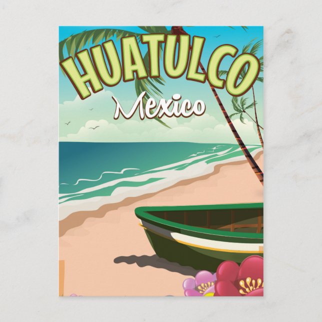 Cartão Postal Poster de viagens Huatulco Mexicano (Frente)