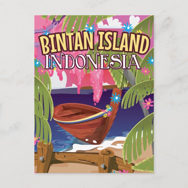 Cartão Postal Poster de viagens Indonésia da Ilha Bintan (Frente)