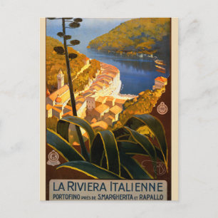Cartão Postal Poster de viagens italiano Riviera Europe Itália