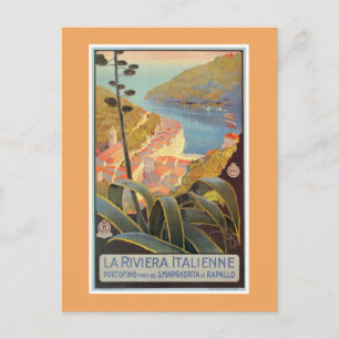 Cartão Postal Poster de viagens italiano Riviera Vintage Portofi