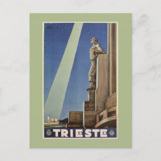 Cartão Postal Poster de viagens italiano Vintage Art Deco Triest
