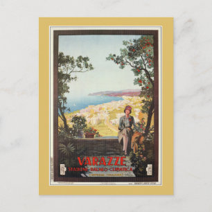 Cartão Postal Poster de viagens italiano Vintage Jazz Age Varazz