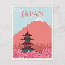Cartão Postal Poster de viagens Japonês Monte Fuji Vintage