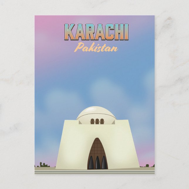 Cartão Postal Poster de viagens Karachi Paquistão (Frente)