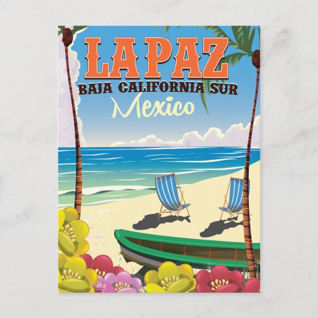 Cartão Postal Poster de viagens La Paz Baja California Sur Méxic (Frente)