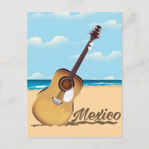 Cartão Postal Poster de viagens Mexicano de Guitar Beach