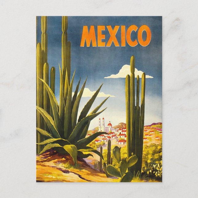 Cartão Postal Poster de viagens México (Frente)