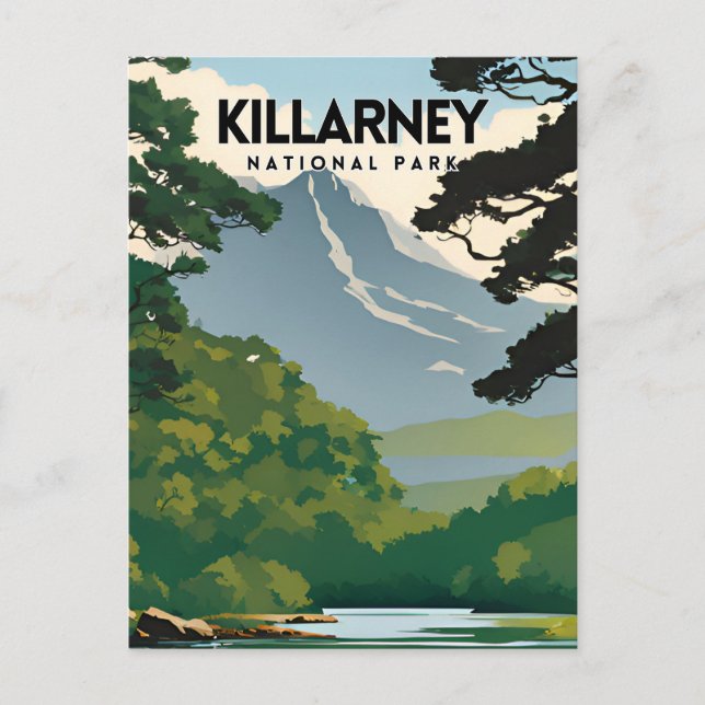 Cartão Postal Poster de viagens mínimo do Parque Nacional Killar (Frente)