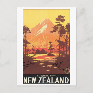 Cartão Postal Poster de viagens Mt Egmont Nova Zelândia