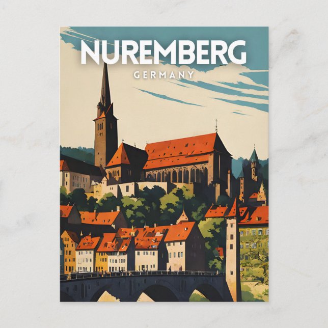 Cartão Postal Poster de viagens Nuremberg (Frente)