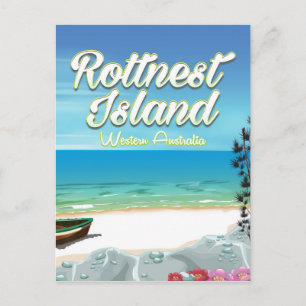 Cartão Postal Poster de viagens oceânico da Austrália Rottnest I