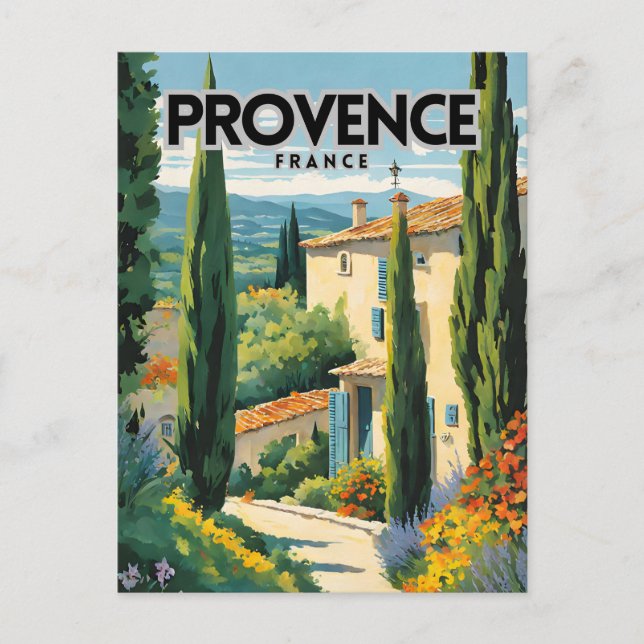 Cartão Postal Poster de viagens Provence France (Frente)