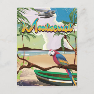 Cartão Postal Poster de viagens retrô da ilha Montserrat