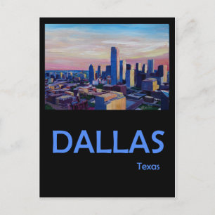 Cartão Postal Poster de viagens Retro Dallas Texas