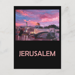 Cartão Postal Poster de viagens Retroativo de Jerusalém Israel