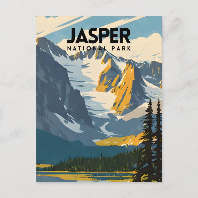 Cartão Postal Poster de viagens Retroativo Nostálgico do Jasper  (Frente)