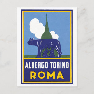 Cartão Postal Poster de viagens Roma Albergo Torino