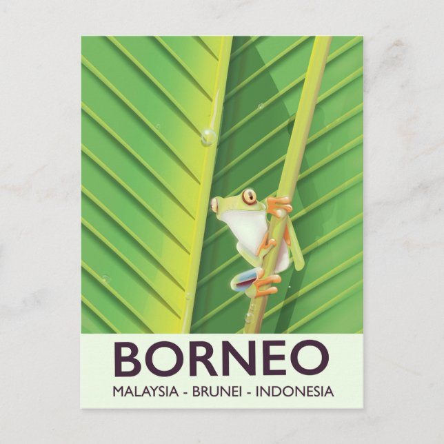 Cartão Postal Poster de viagens sapo Borneo Poison (Frente)