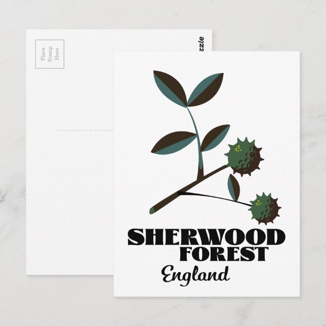 Cartão Postal Poster de viagens Sherwood Forest England (Frente/Verso)
