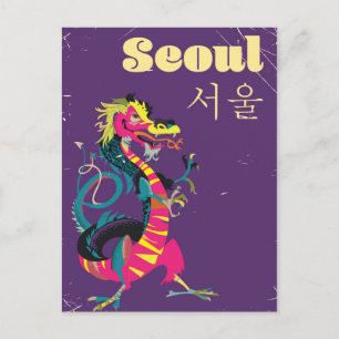 Cartão Postal Poster de viagens sul-coreano Seul