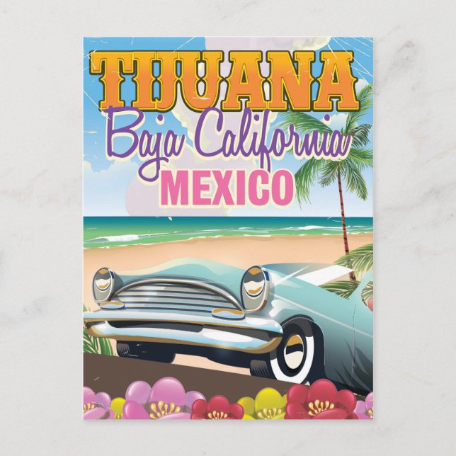 Cartão Postal Poster de viagens Tijuana Baja California México (Frente)