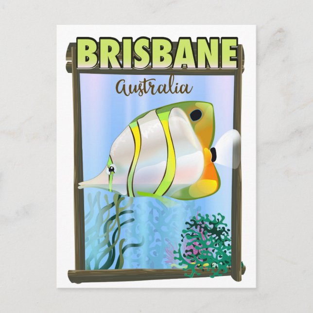 Cartão Postal Poster de viagens tropical Brisbane Austrália (Frente)