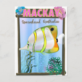 Cartão Postal Poster de viagens tropical da Austrália Mackay