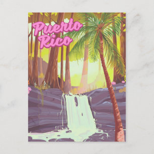Cartão Postal Poster de viagens Tropical de Porto Rico