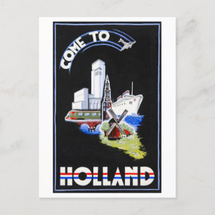 Cartão Postal Poster de viagens "Venha para a Holanda"
