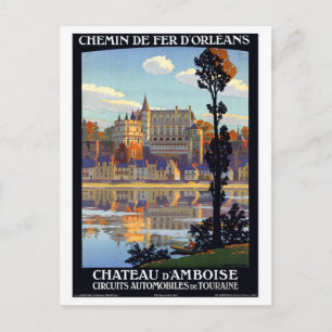 Cartão Postal Poster de viagens Vintage Château d'Amboise France