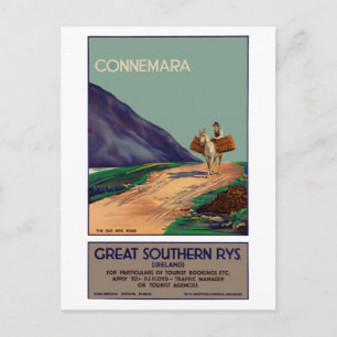 Cartão Postal Poster de viagens Vintage Connemara Irlanda