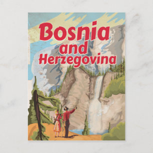 Cartão Postal Poster de Viagens vintage da Bósnia e Herzegovina