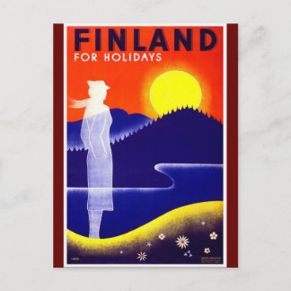 Cartão Postal Poster de viagens Vintage da Finlândia