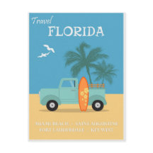 Poster de Viagens vintage da Florida Beach