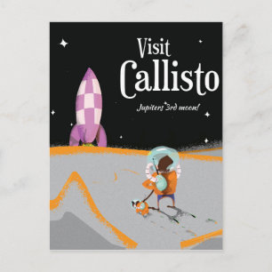 Cartão Postal Poster de viagens vintage de Callisto (lua de jarr
