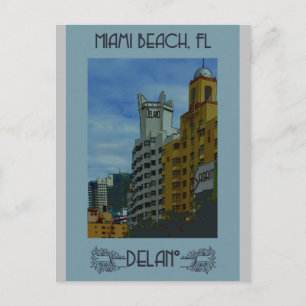 Cartão Postal Poster de Viagens vintage de Miami Beach Florida
