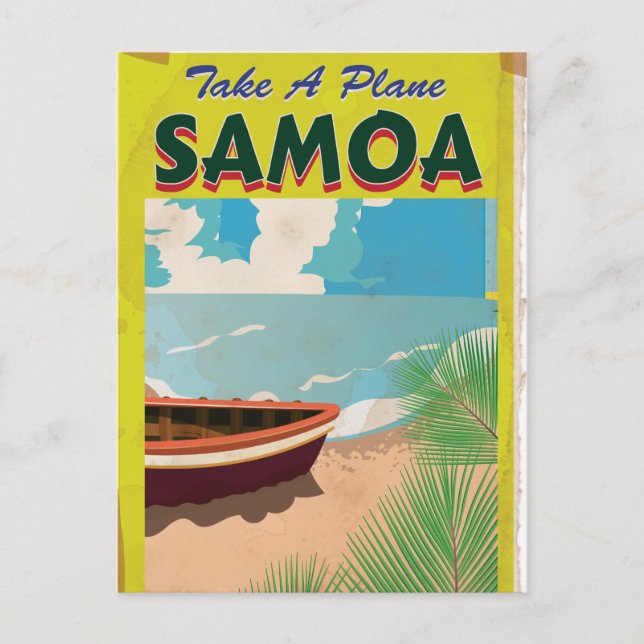 Cartão Postal Poster de Viagens vintage de Samoa (Frente)