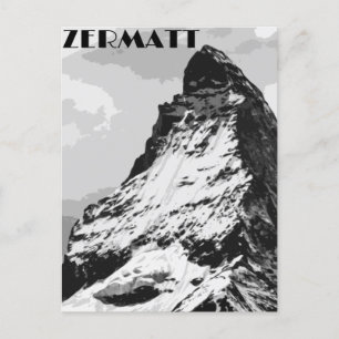 Cartão Postal Poster de Viagens vintage de Suiça Zermatt
