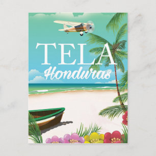 Cartão Postal Poster de viagens vintage de Tela Honduras