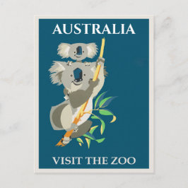 Cartão Postal Poster de Viagens vintage de Urso Koala