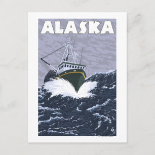 Cartão Postal Poster de Viagens vintage do Alaska Crab