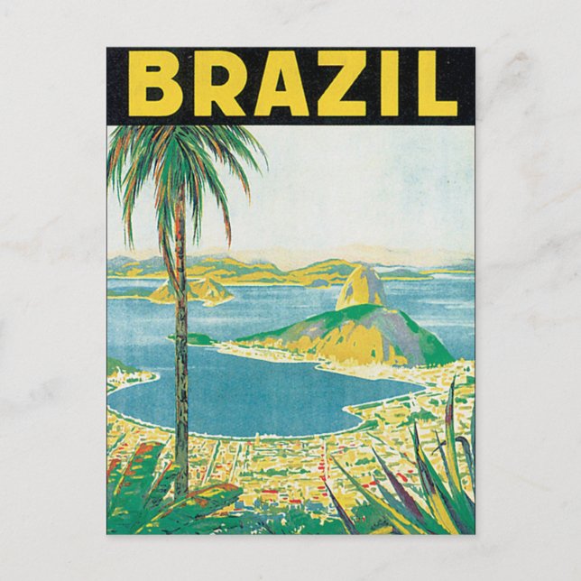 Cartão Postal Poster de Viagens vintage do Brasil (Frente)