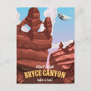 Cartão Postal Poster de viagens vintage do Bryce Canyon