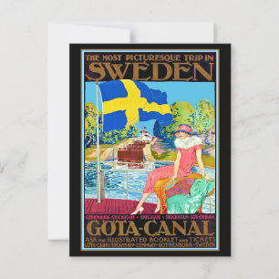 Cartão Postal Poster de Viagens vintage do Canal Gota